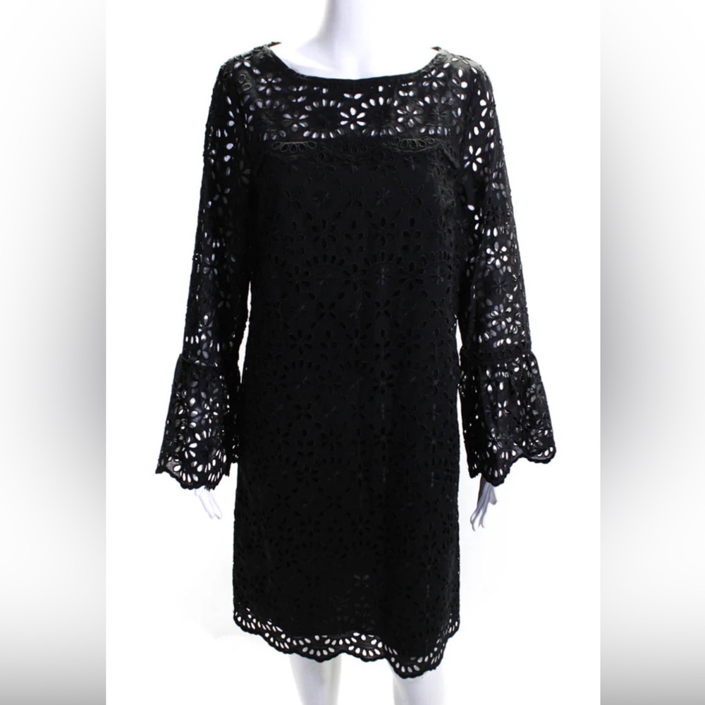 J.Crew Navy Bell-sleeve dress in embroidered eyelet, Size 4 , NWT